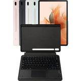 Fuchsia Savvy Keyboard Tab S7 FE LTE Bluetooh Bağlantılı Standlı Klavyeli Tablet Kılıfı