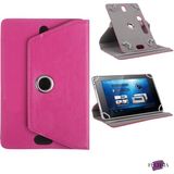Fuchsia Tcl Tab 10 Fhd 4g 10.1 Inç Uyumlu Fuchsia 360° Dönebilen Standlı Kapaklı Universal Tablet Kılıfı - Pembe