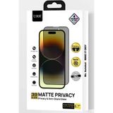 Fuchsia URR iPhone 15 Pro 3D Matte Privacy Resin Edge Cam Ekran Koruyucu - Siyah