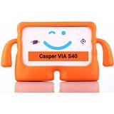 Fuchsia Via S40 10.4" ile Uyumlu kOkO Eğlenceli Karakterli Standlı Yumuşak Çocuk Tablet Kılıfı - Turuncu