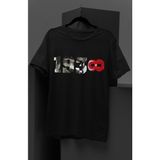 Fuddy Moda 1938 Baskılı Unisex T-Shirt Erkek-Kadın Mustafa Kemal Atatürk Baskılı T-Shirt - Siyah - 4XL