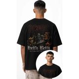 Fuddy Moda Ac-Dc Hell's Bell's Sırt Baskılı T-Shirt, Erkek-Kadın Rock-Metal Müzik Baskılı Tişört - Siyah - 4XL