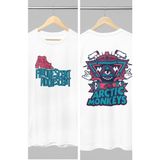 Fuddy Moda Arctic Monkeys Sırt Baskılı T-Shirt, Erkek-Kadın Rock-Metal Müzik Baskılı Tişört - Beyaz - 3XL