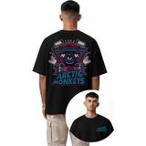 Fuddy Moda Arctic Monkeys Sırt Baskılı T-Shirt, Erkek-Kadın Rock-Metal Müzik Baskılı Tişört - Siyah - XL