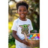 Fuddy Moda Baby Yoda Baskılı Çocuk Tişört, Unisex Star Wars Baskılı Bebek T-Shirt - 1 - 2 Yaş - Beyaz