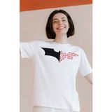 Fuddy Moda Batman Joker Baskılı T-Shirt, Unisex Batman Joker Film Temalı Tişört - 001-Beyaz