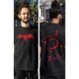 Fuddy Moda Batman Sırt Baskılı Tişört, Erkek-Kadın Batman Film Temalı T-Shirt - Siyah