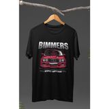 Fuddy Moda Bimmers Bmw Serisi Baskılı T-Shirt, Araba Yarış Temalı Tişört - Siyah - 3XL