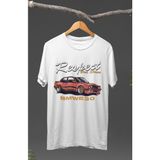 Fuddy Moda Bmw E30 Respect Your Elders Baskılı T-Shirt, Araba Yarış Temalı Tişört - Beyaz