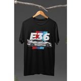 Fuddy Moda Bmw E36 Baskılı T-Shirt, Araba Yarış Temalı Tişört - Siyah - 3XL