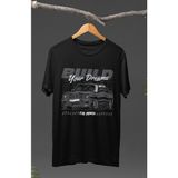 Fuddy Moda Bmw E38 Baskılı T-Shirt, Araba Yarış Temalı Tişört - Siyah