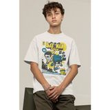 Fuddy Moda Dc Comics Batman ve Robin Baskılı Tişört, Erkek-Kadın Dc Comics Film Temalı T-Shirt - Beyaz - XL