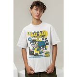 Fuddy Moda Dc Comics Batman ve Robin Baskılı Tişört, Erkek-Kadın Dc Comics Film Temalı T-Shirt - Beyaz