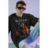 Fuddy Moda Iron Maiden The Book Of Souls Baskılı T-Shirt, Unisex Rock Metal Müzik Temalı Tişört - Siyah - 3XL