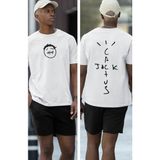 Fuddy Moda Jack Cactüs Sırt Baskılı Tişört, Erkek-Kadın Travis Scott Baskılı T-Shirt - Beyaz - 3XL