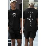 Fuddy Moda Jack Cactüs Sırt Baskılı Tişört, Erkek-Kadın Travis Scott Baskılı T-Shirt - Siyah