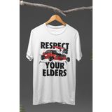 Fuddy Moda Kırmızı Bmw Baskılı T-Shirt, Araba Yarış Temalı Baskılı Tişört - Beyaz - 3XL