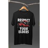 Fuddy Moda Kırmızı Bmw Baskılı T-Shirt, Araba Yarış Temalı Baskılı Tişört - Siyah