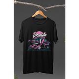 Fuddy Moda Lamborghini El Diablo Baskılı T-Shirt, Araba Yarış Temalı Baskılı Tişört - Siyah