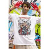Fuddy Moda Minyatür Doctor Strange Baskılı Tişört, Erkek-Kadın Marvel Baskılı T-Shirt - Beyaz - 4XL