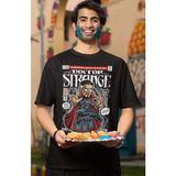 Fuddy Moda Minyatür Doctor Strange Baskılı Tişört, Erkek-Kadın Marvel Baskılı T-Shirt - Siyah