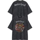 Fuddy Moda Motörhead Ense Baskılı Yıkamalı T-shirt, Unisex Rock Metal Müzik Temalı Tişört - Siyah - XS