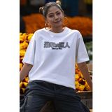 Fuddy Moda Oversize Aot Eren Yeager V2 Sırt Baskılı T-Shirt, Unisex Anime Baskılı Tişört - 2XL - Beyaz
