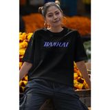 Fuddy Moda Oversize Bleach Rukia Kuchiki Bankai Sırt Baskılı T-Shirt, Unisex Anime Baskılı Tişört - XS - Siyah
