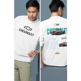Fuddy Moda Oversize Chevrolet 1980 C10 Sırt Baskılı Tişört, Erkek-Kadın Araba Temalı Couple T-Shirt - Beyaz