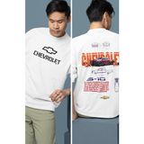 Fuddy Moda Oversize Chevrolet S10 Sırt Baskılı Tişört, Erkek-Kadın Araba Temalı Couple T-Shirt - Beyaz - 2XL
