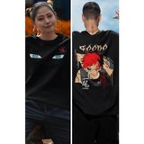 Fuddy Moda Oversize Naruto Gaara Sırt Baskılı T-Shirt, Unisex Anime Baskılı Tişört - XL - Siyah