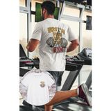 Fuddy Moda Oversize Now I'm Bad Crying At The Gym Sırt Baskılı Tişört, Unisex Gym Fitness Temalı T-Shirt - 2XL - Beyaz