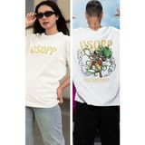 Fuddy Moda Oversize One Piece Usopp Sırt Baskılı T-Shirt, Unisex Anime Baskılı Tişört - 4XL - Beyaz