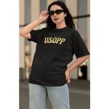 Fuddy Moda Oversize One Piece Usopp Sırt Baskılı T-Shirt, Unisex Anime Baskılı Tişört - XS - Siyah