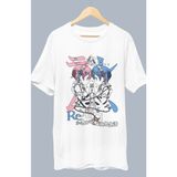 Fuddy Moda Oversize Re:zero Version2 Baskılı T-Shirt, Unisex Anime Baskılı Tişört - Beyaz