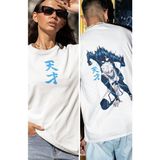Fuddy Moda Oversize Seishiro Nagi Two Sırt Baskılı Tişört, Unisex Blue Lock Anime Baskılı T-Shirt - XS - Beyaz