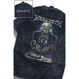 Fuddy Moda Oversize Skull Megadeth Sırt Baskılı Yıkamalı T-Shirt, Unisex Rock Band Temalı Retro Tişört - Siyah