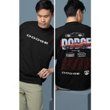 Fuddy Moda Oversize Turuncu Dodge Srt Sırt Baskılı Tişört, Erkek-Kadın Araba Temalı Couple T-Shirt - Siyah - 3XL