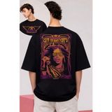 Fuddy Moda Rock Band Aerosmith Sırt Baskılı T-Shirt, Erkek-Kadın Rock-Metal Müzik Baskılı Tişört - Siyah - 2XL
