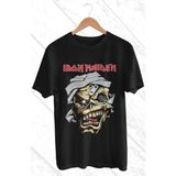 Fuddy Moda Rock Music Band Iron Maiden Baskılı T-Shirt, Rock-Metal Müzik Baskılı Tişört - Siyah - XS