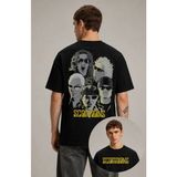 Fuddy Moda Scorpions Sırt Baskılı T-Shirt, Erkek-Kadın Rock-Metal Müzik Baskılı Tişört - Siyah - 4XL