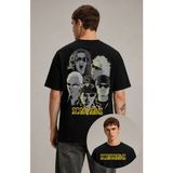 Fuddy Moda Scorpions Sırt Baskılı T-Shirt, Erkek-Kadın Rock-Metal Müzik Baskılı Tişört - Siyah - XS