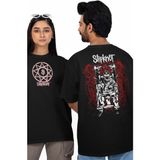 Fuddy Moda Slipknot Sırt Baskılı T-Shirt, Unisex Rock Metal Temalı Tişört - Siyah - XL