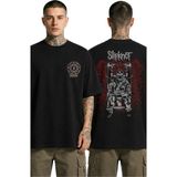 Fuddy Moda Slipknot Sırt Baskılı T-Shirt, Unisex Rock Metal Temalı Tişört - Siyah - XS