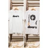 Fuddy Moda The Doors Sırt Baskılı T-Shirt, Erkek-Kadın Rock-Metal Müzik Baskılı Tişört - Beyaz