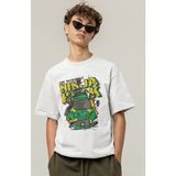Fuddy Moda The Incredible Ninja Hulk Baskılı Tişört, Erkek-Kadın Marvel Film Temalı T-Shirt - Beyaz - 2XL