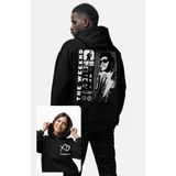 Fuddy Moda The Weeknd Logolu Sırt Baskılı Kapüşonlu Sweatshirt, Unisex Oversize The Weeknd Baskılı Hoodie - 10S-Siyah