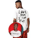 Fuddy Moda Travis Scott Sırt Baskılı Tişört, Erkek-Kadın Rap Baskılı T-Shirt - Beyaz - XL