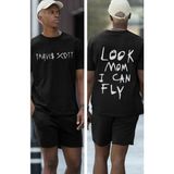 Fuddy Moda Travis Scott Sırt Baskılı Tişört, Erkek-Kadın Rap Baskılı T-Shirt - Siyah - 2XL