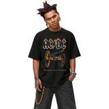 Fuddy Moda Unisex Ac-Dc For Those About To Rock Baskılı Bisiklet Yaka Tişört,oversize Rock Band Temalı T-Shirt - Siyah
